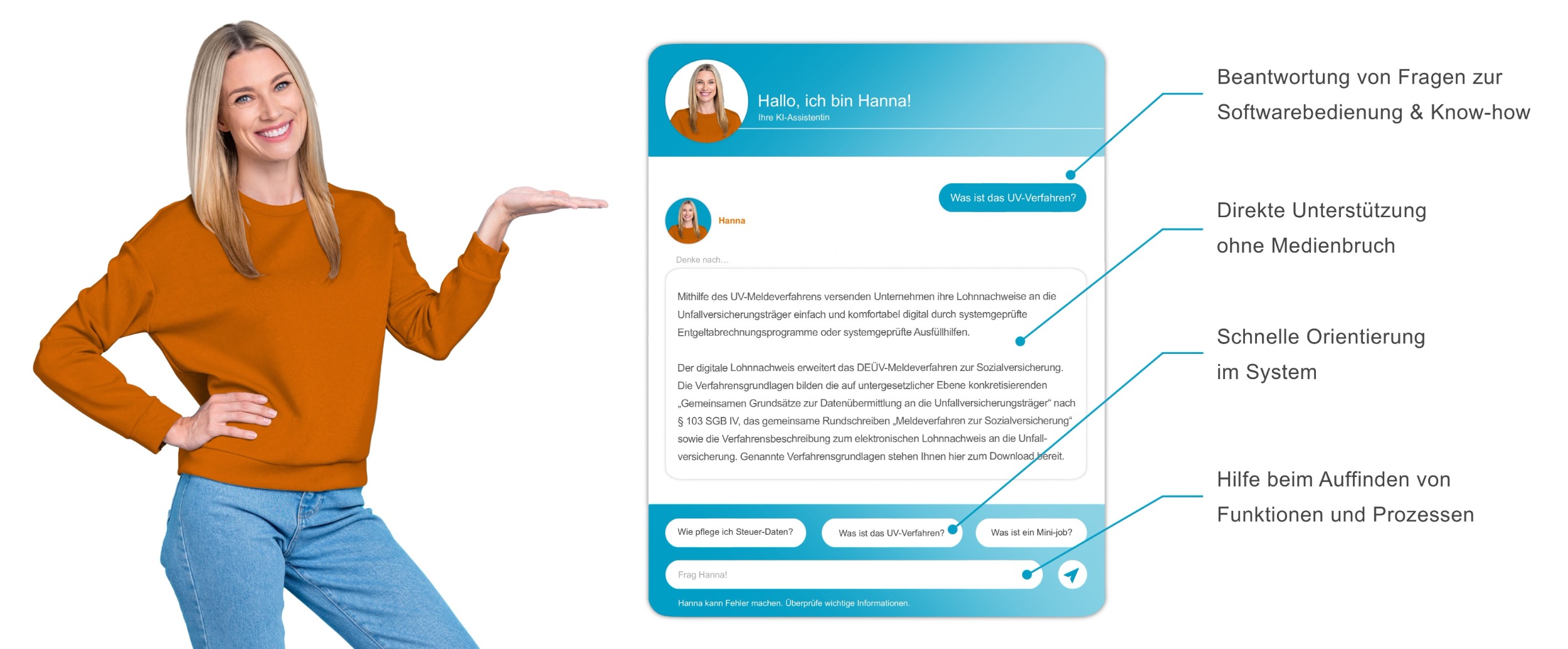 Frau Zeigt auf eine Grafik