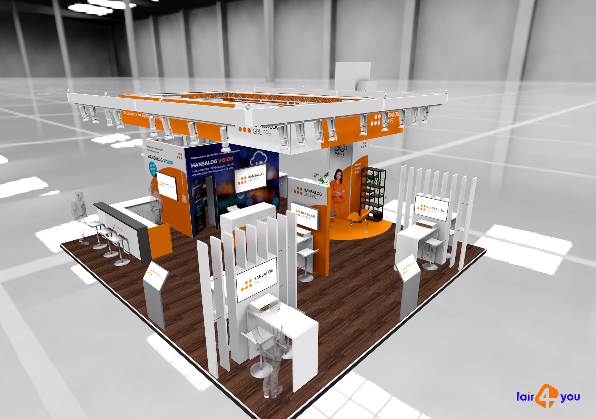 Rendering Messestand ZPE HANSALOG Gruppe