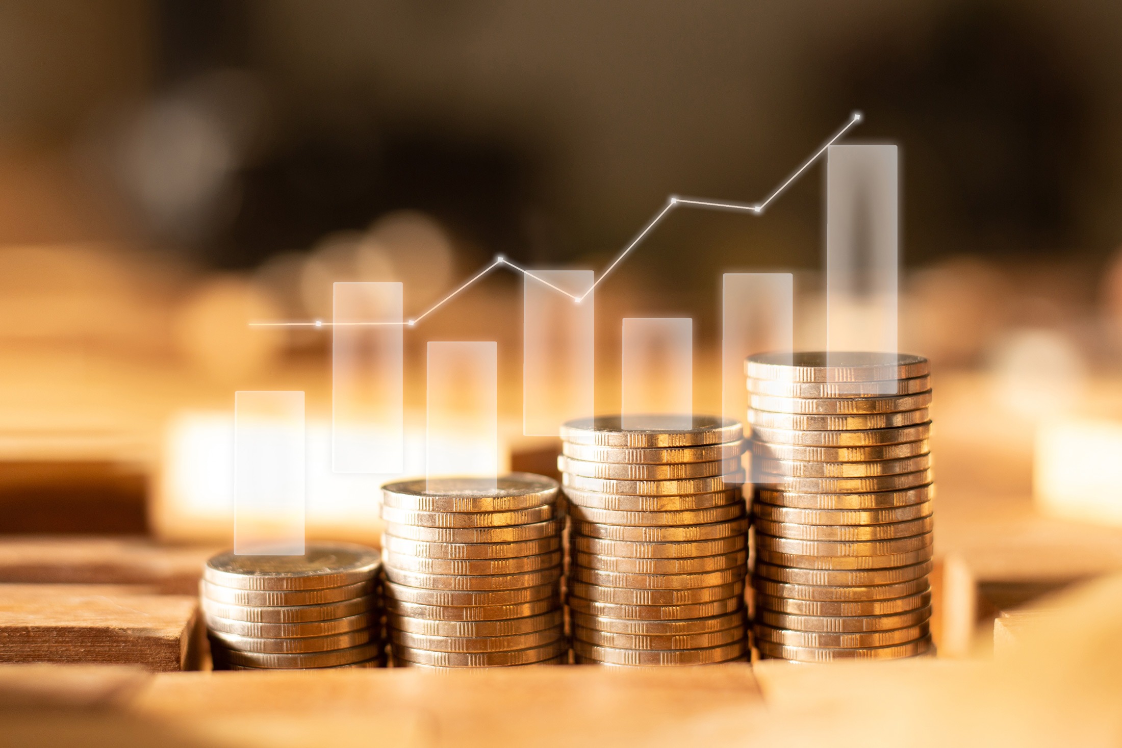 Gelddiagramm mit Münzen
